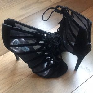 Black mesh bootie heels - Steve Madden
